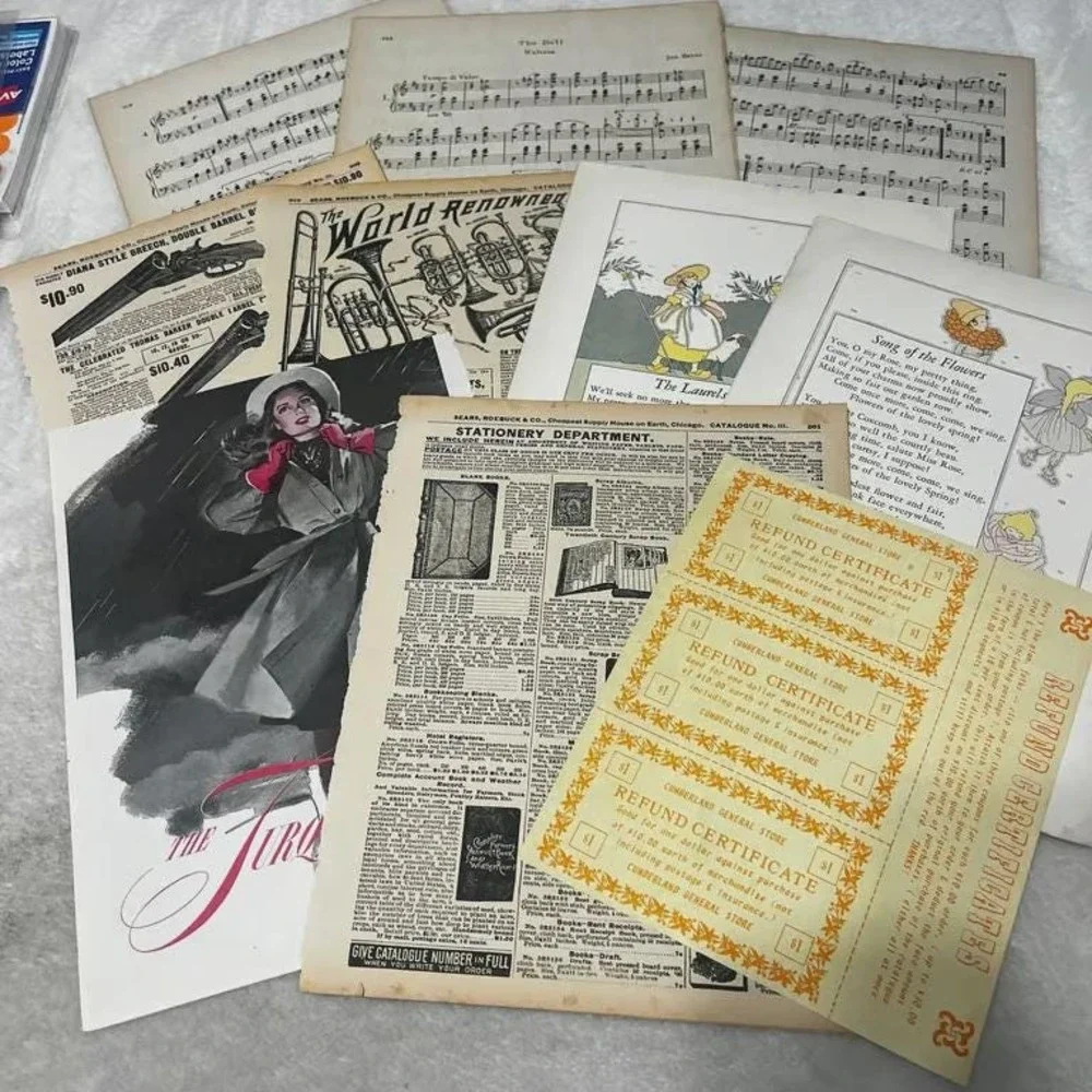 100+ piece Ephemera Lot 21 Collage Crafting Junk Journals Scrapbooking